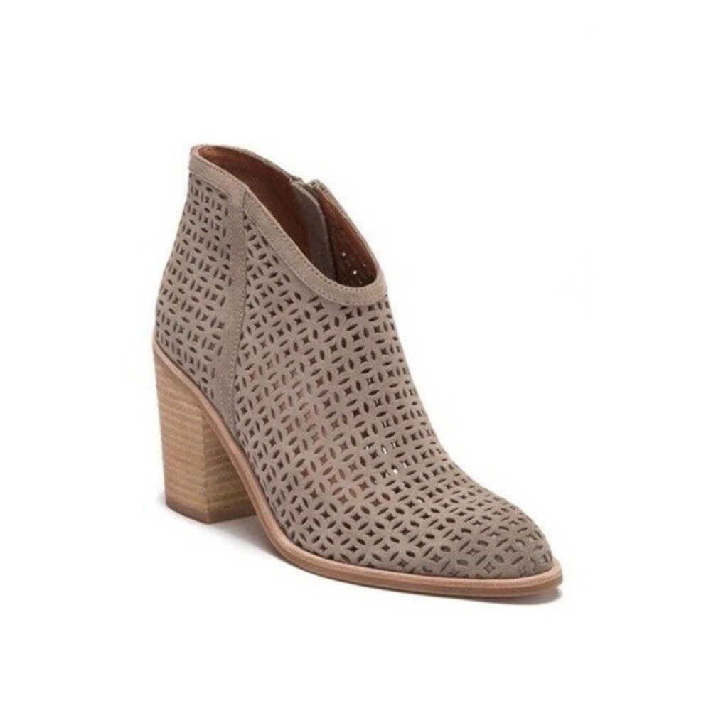 Jeffrey Campbell‎ Women's Medera Cutout Ankle Booties Suede Taupe size 9 Boho